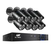 CCTV Security System 8CH DVR 8 Cameras 1080p Surveillance Home Security Vi 8B-BK