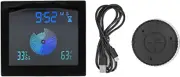 5in Wall Shower Clock Digital Timer Alarm Temperature Humidity Display Waterproof for Home Bathroom (Black)