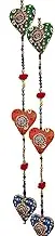 Rastogi Handicrtafts Door Hanging Decorative Cotton Heart in Vibrant Color Stringed with Beads and Bell Hanging Layer