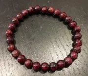 Garnet Elastic Bracelet - Natural Garnet Stone Beads by New Moon Beginnings