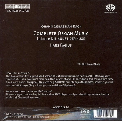 BACH: COMPLETE ORGAN MUSIC [SACD] NEW CD