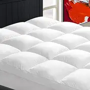 Cooling Mattress Topper King for Back Pain, Extra Thick Mattress Pad Cover, Pillow Top Mattress Topper King, Down Alternative Bed Topper with 8-21 Deep Pocket,White