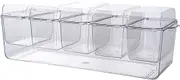 Condiment Serving Tray, Refrigerated Serving Tray - Transparent Cold Serving Tray | Salad Containers with Removable Compartments, Ice Cream Serving Tray for Domi