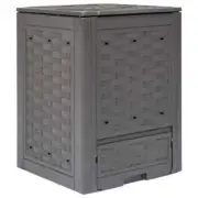 Garden Composter Brown 60x60x83cm 300 L Plastic Rattan