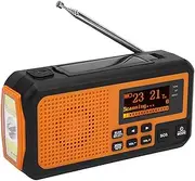 Hand Crank Emergency Radio, DAB FM Portable Weather Radio with 4000mAh Power Bank, Solar Radios with Bluetooth Speaker, Flashlight for Indoor Outdoor Emergencies