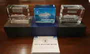 Royal Caribbean Glass Block Set of 3 Ships Harmony Brilliance Adventure