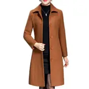 Nevenka Womens Winter Wool Trench Coat Long Thick coat-Caramels