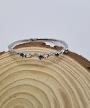 18K White Gold Plated Ariadne Bangle Embellished Swarovski Crystals Purple