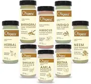 Origenz Premium Hair Care Combo(Herbal Henna + Indigo + Amla + Reetha + Shikakai + Bhringraj + Neem + Hibiscus Powder) 100gm, Pack of 8