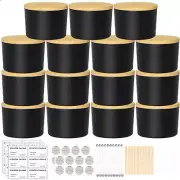 SUPMIND 4Oz Candle Jars 15 Pack, Small Black Glass Empty Candle Jars for Making