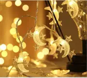 Fielegen 40 LED Moon String Lights Battery Operated 20ft Moon Mini Star Fairy Li