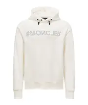 Mirrored Logo Cotton Hoodie L,M white