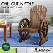 ALFORDSON Outdoor Wagon Wheel Chair Garden Wooden Seat Patio Lounge Charcoal
