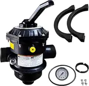 262506 Top-Mount Multiport Valve 1-1/2-Inch 6-Way Clamp Style Valve Compatible with Pool and Spa Sand Filter Multiport Valve