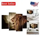 High-Quality Lion Canvas Wall Art - 4 Panels for Vibrant Home Decoration
