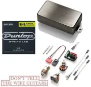 EMG 60 BRUSHED CHROME ACTIVE HUMBUCKER SHORT SHAFT POTS & WIRING ( 1 STRING SET)