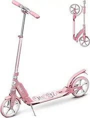Scooter for Kids Ages 6-12 - Scooters for Teens 12 Years and Up - Adult Scooter with Anti-Shock Suspension - Scooter for Kids 8 Years and Up with 4 Adjustment Levels Handlebar Up to 41 Inches High
