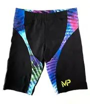 NWT Michael Phelps MP Florida Jammer Bright Aqua Mens Swimsuit Size 30 Waist