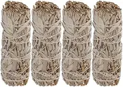 4 Inch California White Sage Smudge Sticks Bulk for Home Cleansing, Good Energy Meditation & Smudging Rituals | Sustainably Sourced California White Sage Incense Sticks Bundle (4Sticks)