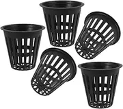 Yardwe Hydroponic Plant Net Cups 5pcs Plastic Grow Baskets Mesh for Aquaponics Systems