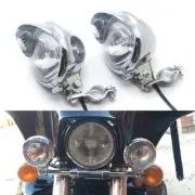 Chrome Passing Spot Fog Light With Roll Cage Guard Bar Tube Mount Bracket Clamp