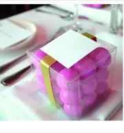 100 Piece Pack - Clear Plastic 5cm Square Cube Gift Box - Wedding Anniversary Birthday Bomboniere Product Macaron