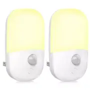 MAZ-TEK Motion Sensor Dimmable Night Light 2-Pack Warm White LED