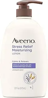 Aveeno Stress Relief Moisturizing Body Lotion with Lavender, Natural Oatmeal and Chamomile & Ylang-Ylang Essential Oils to Calm & Relax, 33 fl. oz