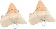TOYANDONA 2pcs Shark Tooth Pendant Necklace Keychain for Men Unique Surfing Keepsake for Friends Family