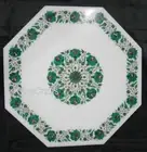 Malachite Stone Inlay Work Coffee Table Top Marble Entryway Table for Hotel Deco
