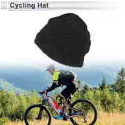 Cycling Hat Keep Warm Black Polar Fleece Fabric 26.5x20.5cm 1 Pcs