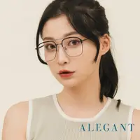 在飛比找momo購物網優惠-【ALEGANT】歐式古典雙樑設計嵐霧槍灰飛官款雲紗鏡腿設計