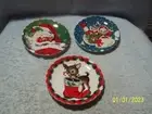 Mr. Christmas 3 - Vintage Christmas Plates 6" See Photos All Have Chips