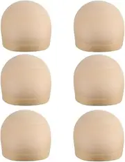 YANTAISIYU 6 Pieces Wig Caps Stocking Wig Cap for Lace Front Wigs Nylon Wig Cap for Women Mesh Wig Cap (Beige)