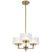 Moreno 3 Lights Pendant Gold Modern Clear Glass Ceiling Telbix Lighting