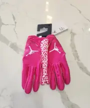 Nike Jordan Jet 7.0 Football Gloves Pink & White Men's Size Large