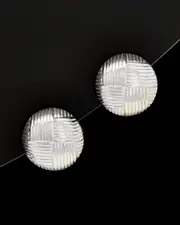 Italian Silver Basketweave Dome Studs