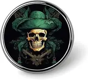 [FZMVSQH] Pirate Skull Printed Round Button Pin Badges Metal Pinback Buttons 1 Inch Pins for Hat Shirt Clothing Bags Decoration