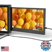 KEFEYA Laptop Screen Extender, Portable Monitor for Laptop 12" Full HD IPS Di