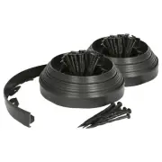 2x Flexible Plastic Lawn & Path Edging 20m x 4cm Black Garden Grass Edge Border