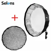 Selens 105cm Beauty Dish Softbox with Bowens Grid Mount Studio Flash Diffusers