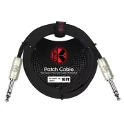 Kirlin 10FT 1/4" TRS Plug to Same 20AWG Stereo Patch Cable AP-209 PR-10