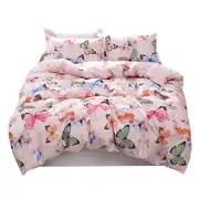 Pink Butterfly Ultra Soft Quilt Doona Duvet Cover Set Single Double Queen Super King