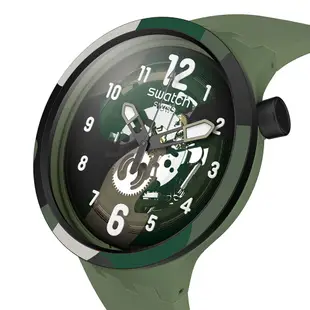 【SWATCH】BIG BOLD 手錶 生物陶瓷 迷彩綠 (47mm) 男錶 女錶 瑞士錶 SB05G108-5300