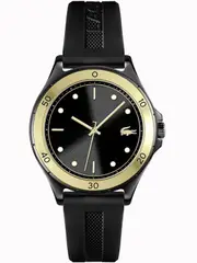 Lacoste 2001223 Black Dial White Silicone Womens Watch