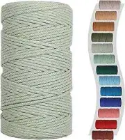 Macrame Cord 3mm x 150yards, Colored Cotton Cord, Macrame 3mmx150Yards Sage