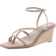 Dolce Vita Womens Beige Toe Ring Wedge Sandals 8 Medium (B,M) BHFO 6487