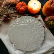 Turkey Trivet Thanksgiving Autumn Crate & Barrel Ceramic Majolica-style 8" New