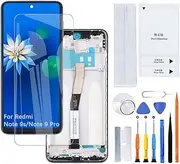 H&LYCYJ Display Screen for Xiaomi Redmi Note 9s/Note 9 Pro M2003J6A1G M2003J6B2G LCD Screen Replacement Assembly Kit (Grey with Frame)