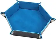 TTETTZ Hexagonal Dice Holder, Game Storage Solution, Multifunctional Tray for Keys and Jewelry, Blue